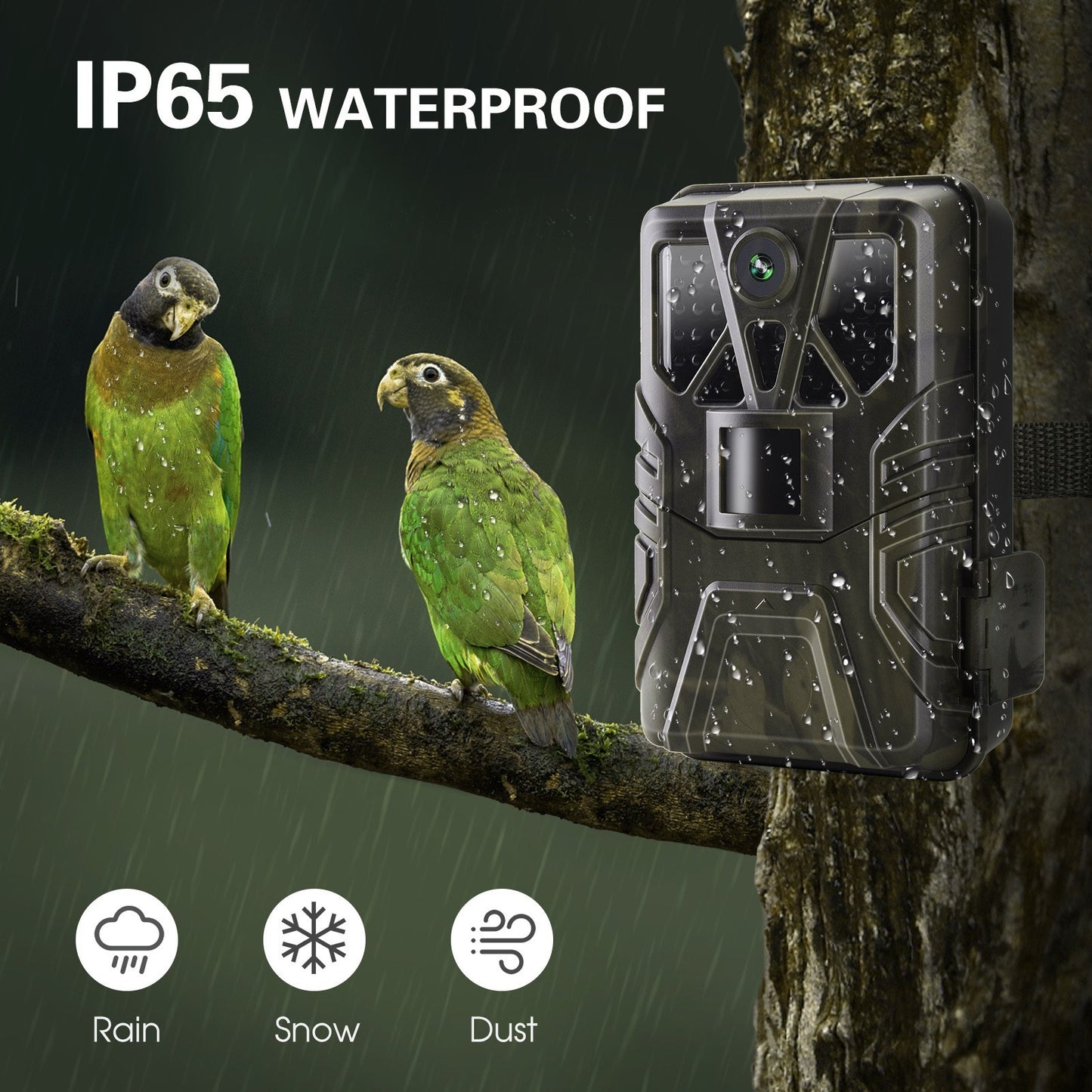 4K WiFi Trail Camera 36MP, App-Controlled Hunting Cam with 65ft Night Vision, 120° PIR Detection, IP65 Waterproof, Enhanced 5MP Sensor