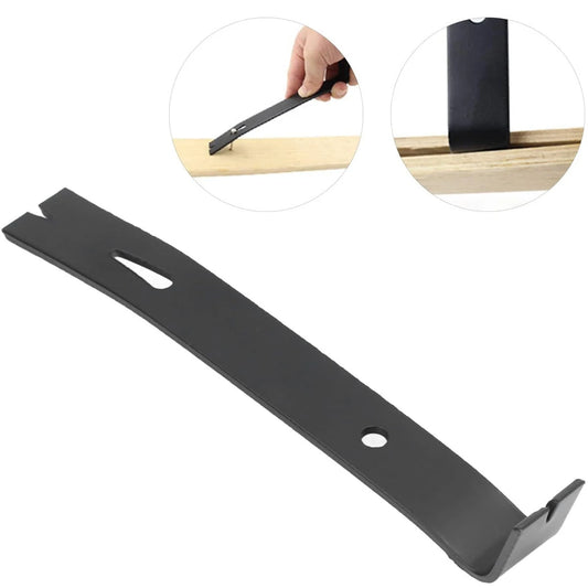 Black Carbon Steel Pry Bar with Integrated Nail Puller for Woodworking and Home Repair