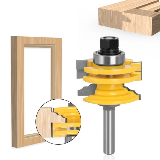 LAVIE 1/2 Shank Ogee Rail & Stile Router Bit, Reversible Glass Door Design, Precision Woodworking Milling Cutter, Factory Direct
