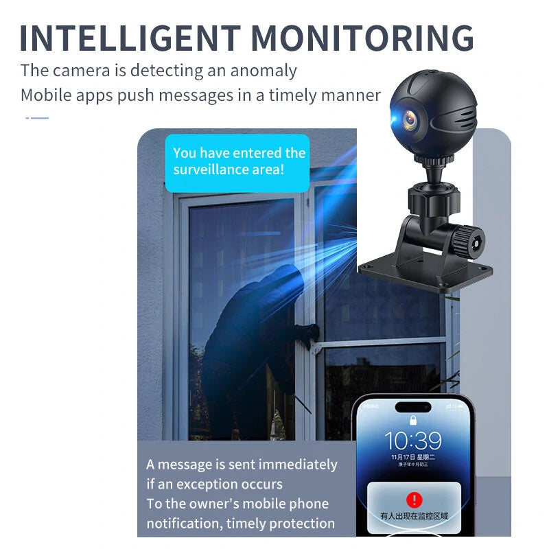 X3 Mini Wireless WiFi Smart CCTV Camera with IR Night Vision & 400mAh Battery for Baby Monitoring & Home Surveillance