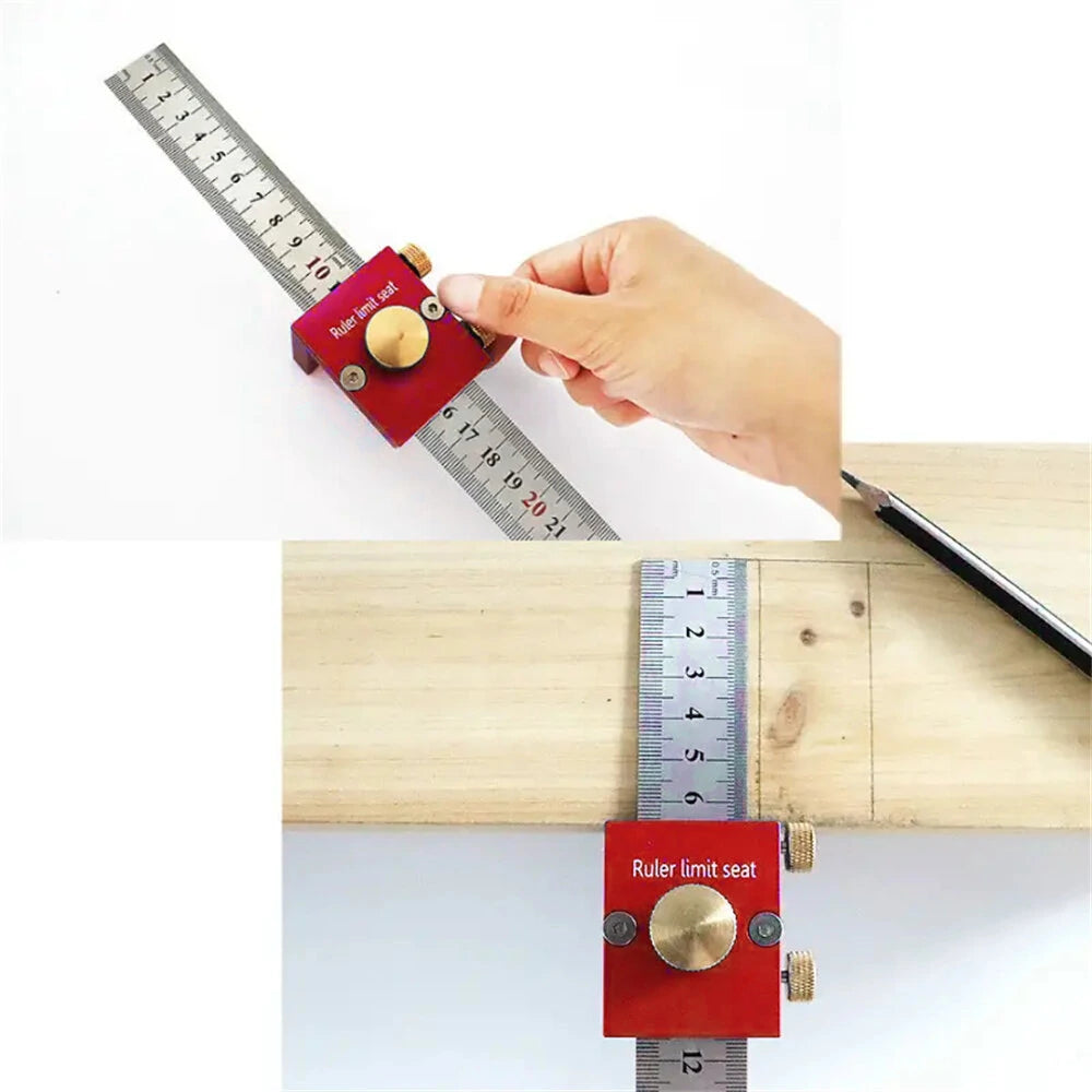30cm High Precision Scribing Ruler with 90° Scale - Durable Woodworking & DIY Marking Tool