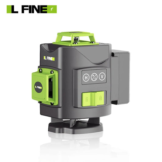 LFINE 4D 16-Line Green Laser Level, Self-Leveling ±1mm @ 7m, 30M Range, 1200mAh Battery, Multi-Purpose Tripod