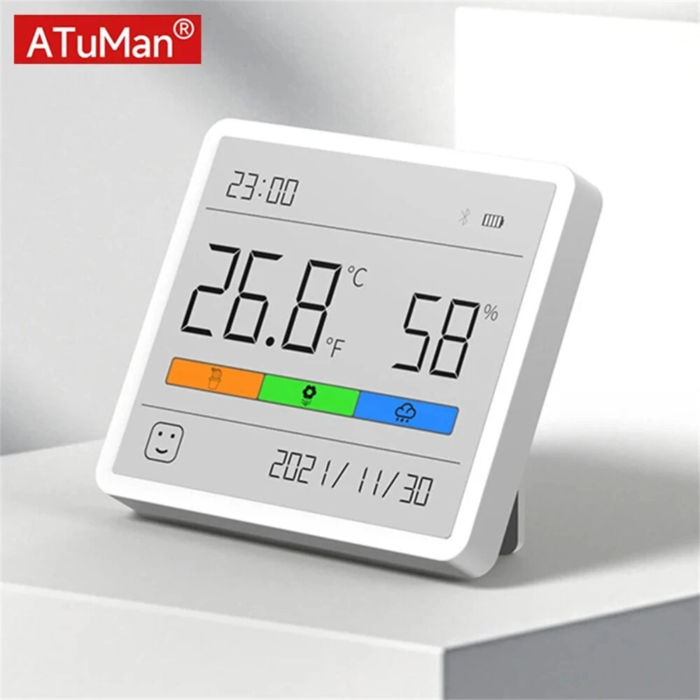 DUKA Atuman TH1 Digital Thermometer Hygrometer LCD Weather Station Clock for Indoor Use
