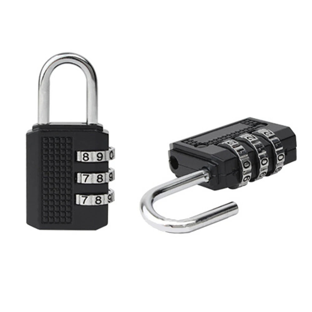 High-Quality Black Zinc Alloy Mini Combination Lock for Secure Luggage and Storage
