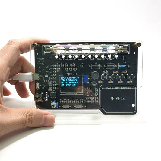 DIY Handheld Geiger Counter Kit with OLED Display for Nuclear, X-ray, Gamma, and Beta Radiation Detection