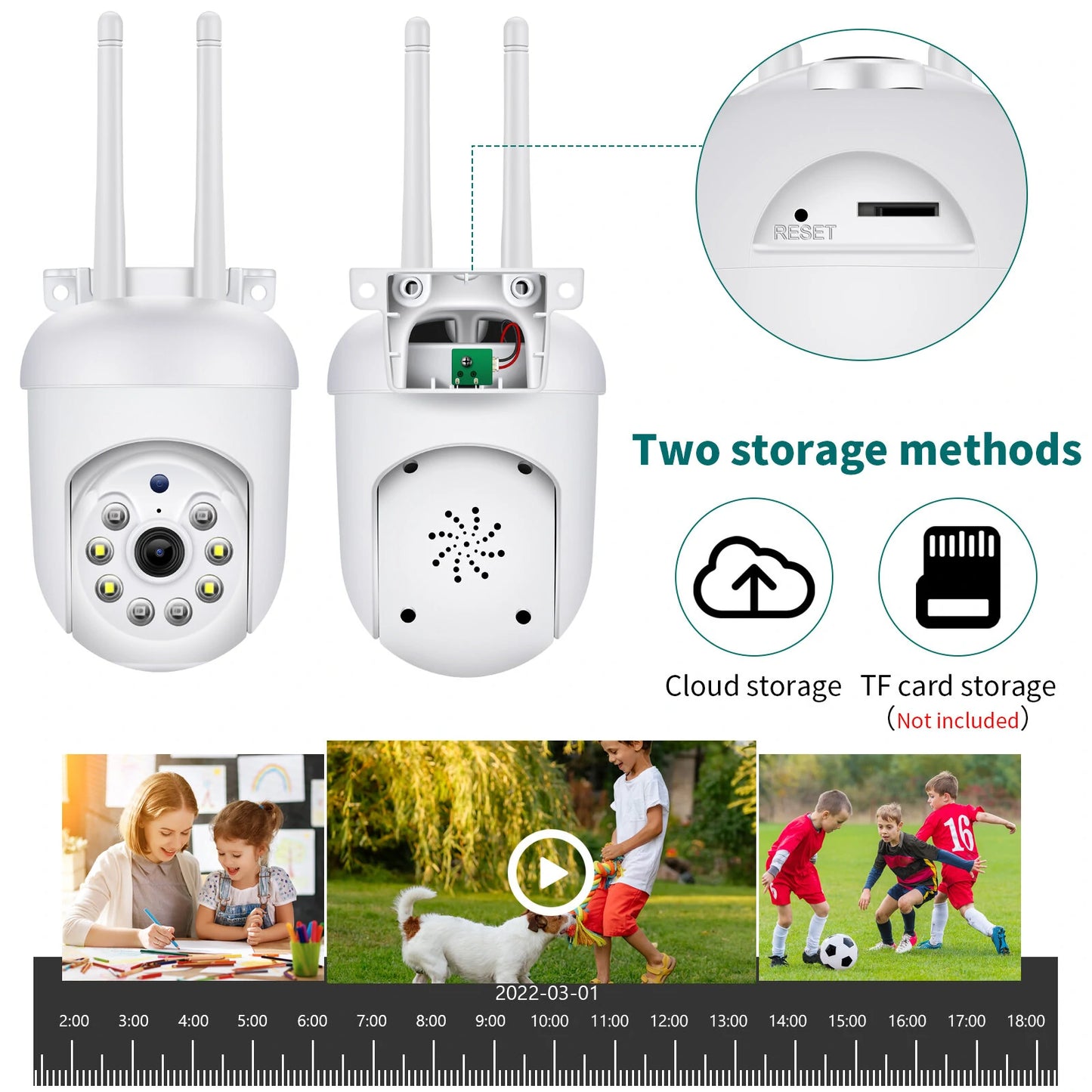 WIFI PTZ 1080P HD 2MP Camera: 360° Panoramic Surveillance with Two-Way Audio