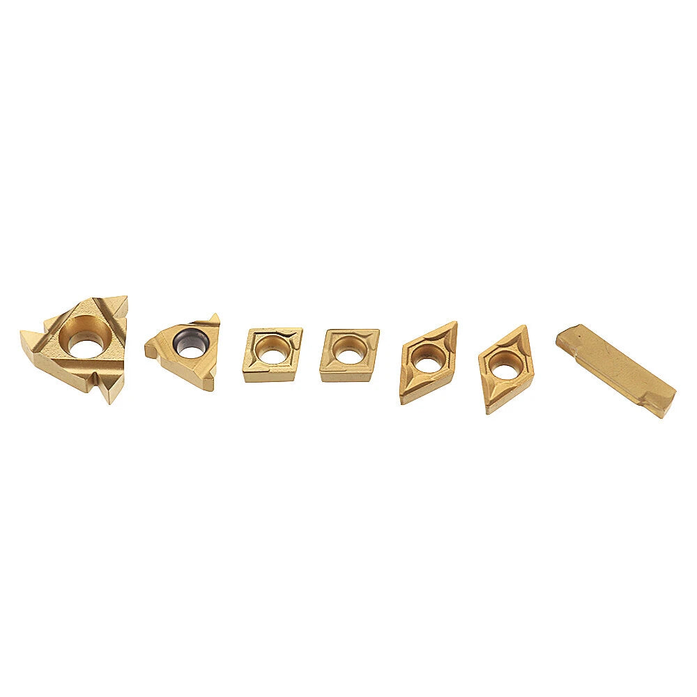 7-Piece 12mm Shank Lathe Boring Bar & Turning Tool Holder Set with Carbide Inserts