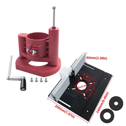 Durable Router Lift with Rapid Elevation for 63.8~65.5mm Motors and Drum Sanders – Versatile Woodworking Plate Insert