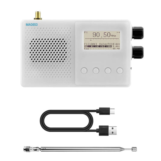 Compact TEF6686 Rechargeable Full Band Radio with 1.8 Display - FM/LW/MW/SW Receiver