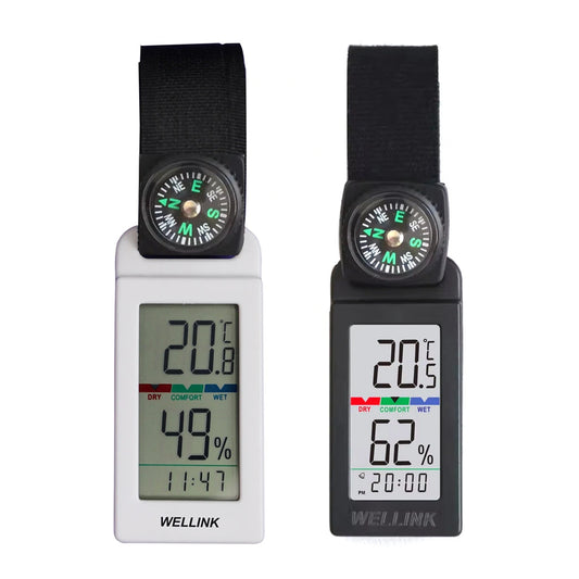 Wellink Portable Digital Thermometer & Hygrometer: Accurate High Precision Temp & Humidity Sensor for Home, Outdoors & Vehicle
