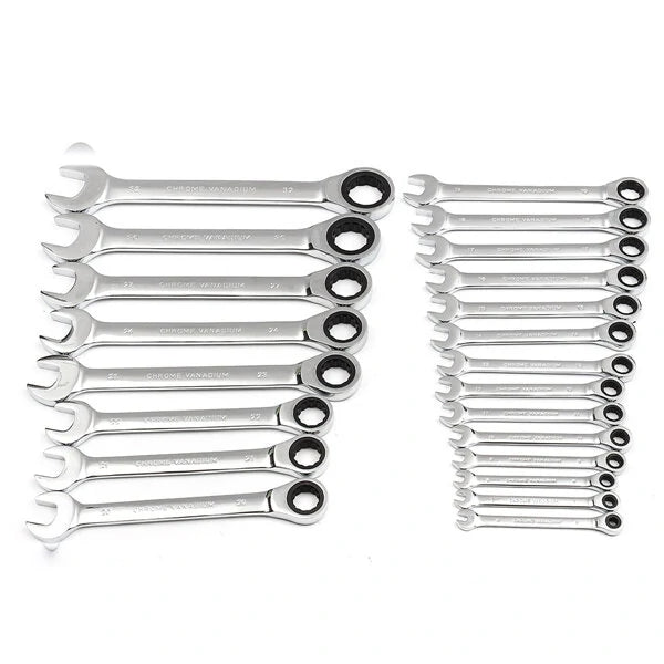 Raitool™ HT01 Metric Ratchet Spanner Wrench, Chrome Vanadium Steel, 6-32mm Fixed Head