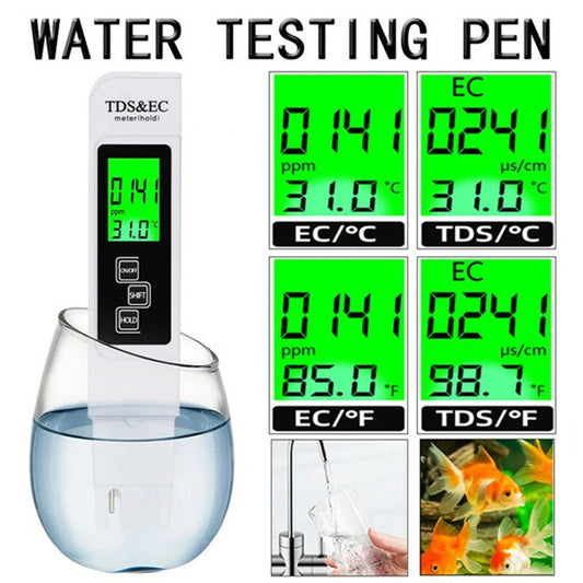 Digital High Accuracy TDS Meter - Water Purity Tester, 0-9990ppm, LCD Display, Aquarium & Filter Use