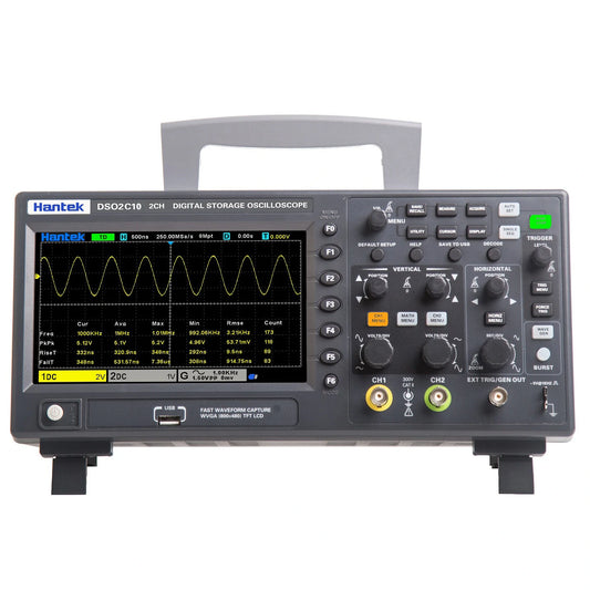 Hantek DSO2C10 100MHz Dual Channel Digital Oscilloscope - 2CH, 1GS/s Sampling Rate, Economical Storage