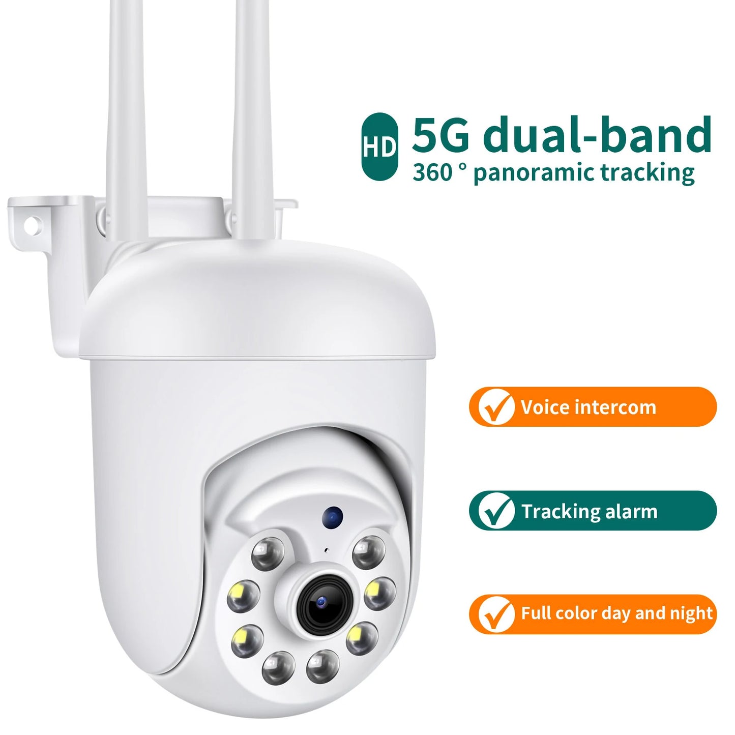 WIFI PTZ 1080P HD 2MP Camera: 360° Panoramic Surveillance with Two-Way Audio