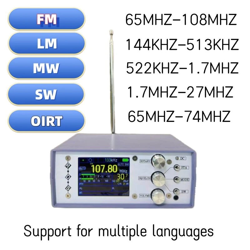TEF6686 Desktop Radio: Pro-Grade Sensitivity, Full Band FM 65-108MHz, AM 144kHz-27MHz, ABS Material, Auto Channel Closure, High Coverage International Reception