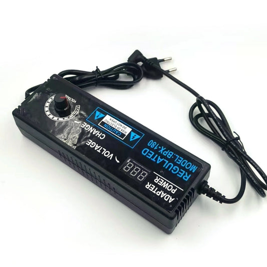 Adjustable Voltage Adapter 9-24V 5A with Display Screen, Universal 100-240V AC Input, High Efficiency Power Supply, Durable Materials, Global Plug Options
