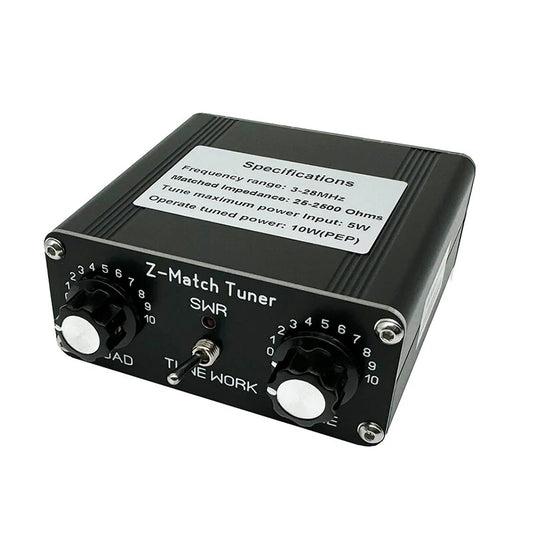 Compact High-Efficiency QRP Z-Match Manual Antenna Tuner, 3-28 MHz, Wide Impedance Range