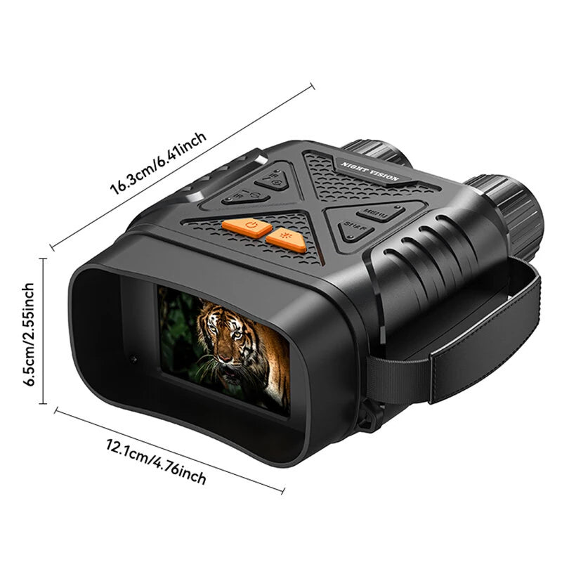 4K Ultra Clear Night Vision Binoculars, 10x Zoom, 2MP, 2.8-inch IPS, 3W IR, Supports up to 128GB SD Card, 2000mAh