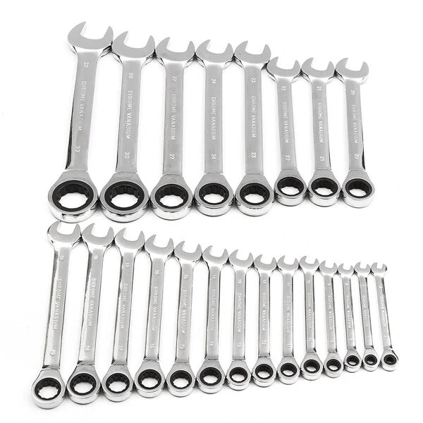 Raitool™ HT01 Metric Ratchet Spanner Wrench, Chrome Vanadium Steel, 6-32mm Fixed Head