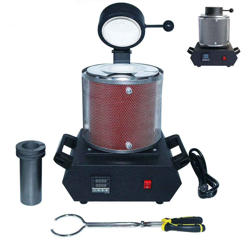 Drillpro Digital Gold Melting Furnace 3KG, AC110V/220V Heating Capacity for Metal Casting & Refining