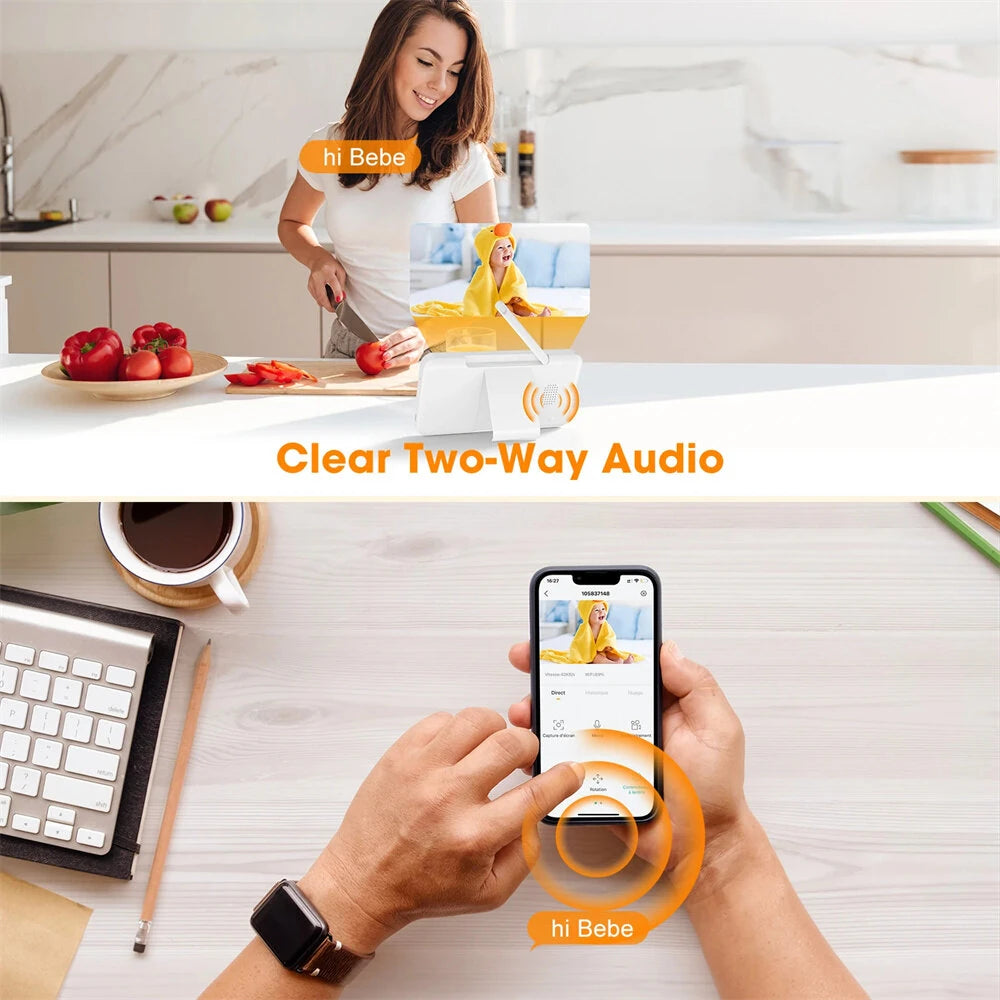5 Smart WiFi Baby Monitor - Video Camera with Mobile App, PTZ, HD Night Vision, Two-Way Audio & Lullabies