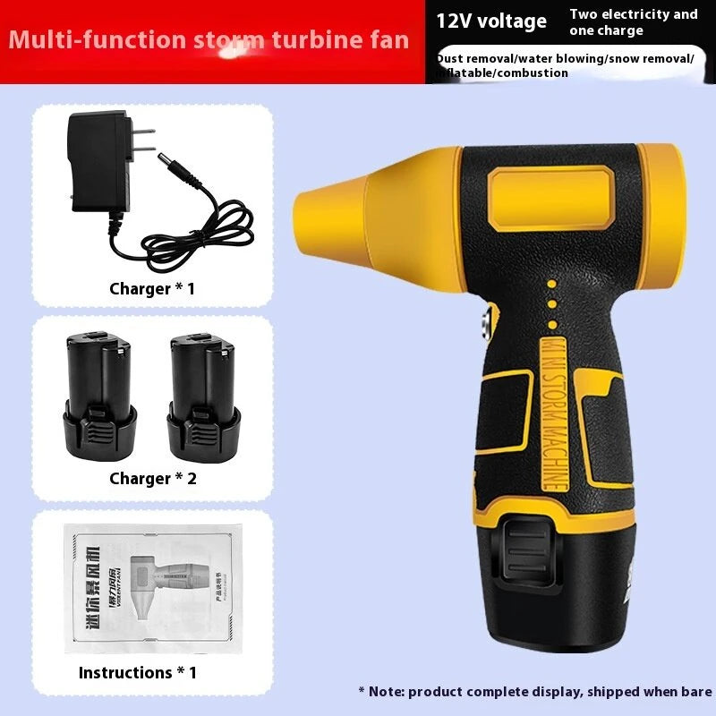 Portable 500W 8-Speed Handheld Turbine Fan with 2000mAh Quick-Charge Battery, 130000 RPM Lightweight Design