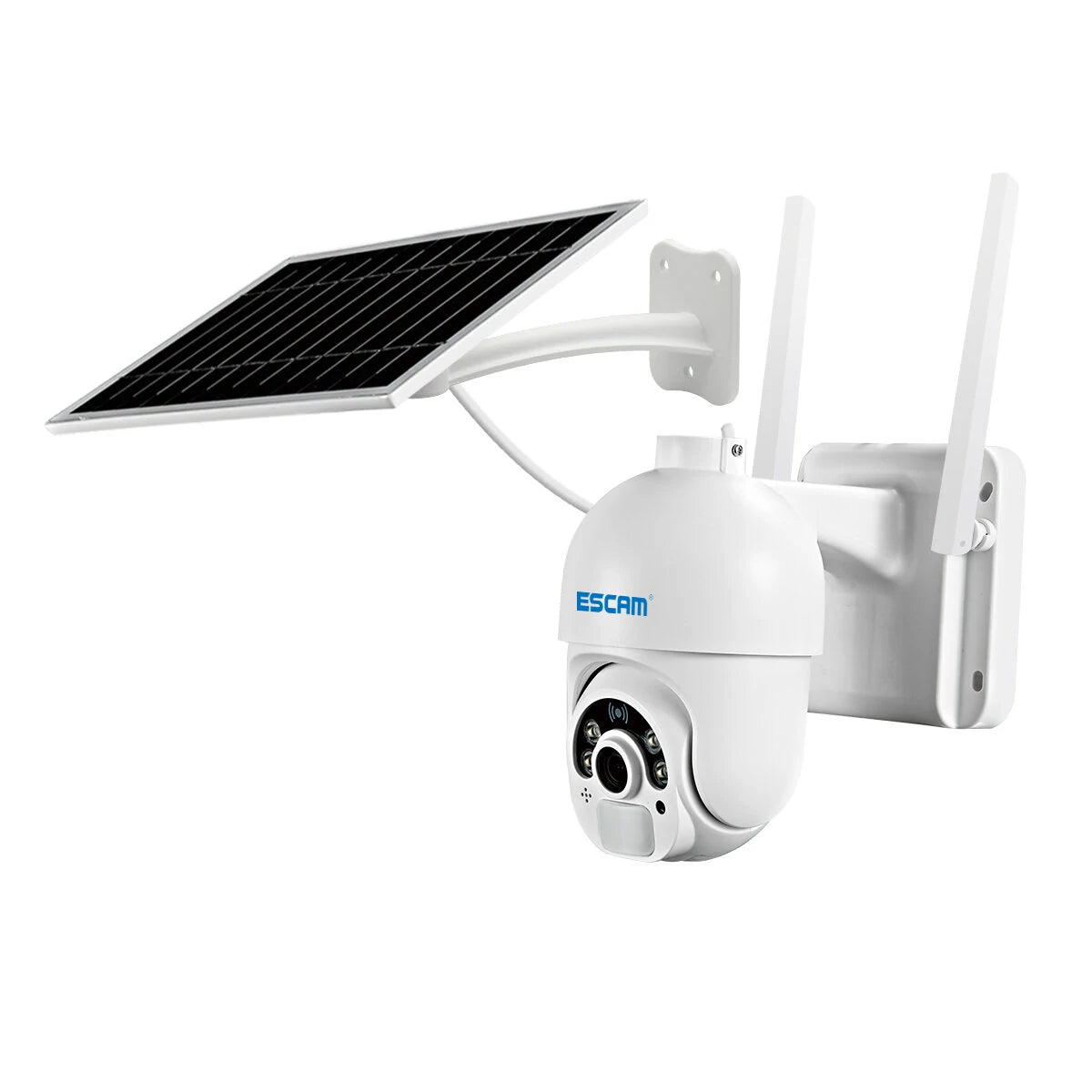 ESCAM QF250 1080P Solar-Powered WiFi Dome IP Camera with Cloud Storage, PIR Alarm, Color Night Vision, PTZ, Two-Way Audio, IP66