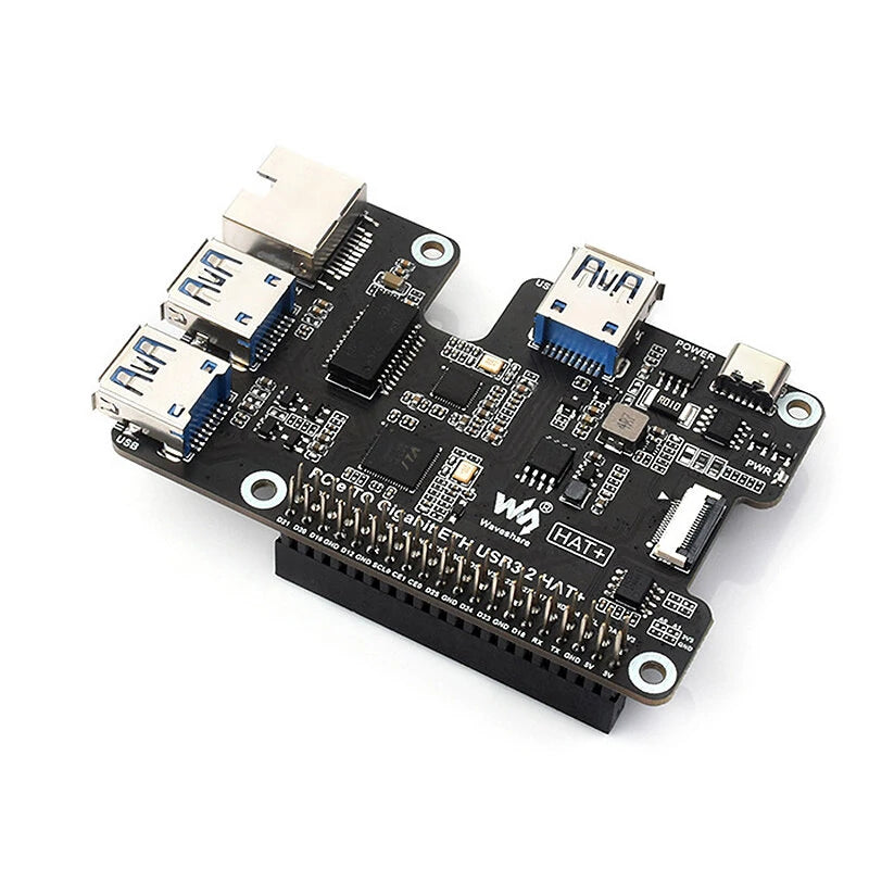 Raspberry Pi 5 PCIe Expansion HAT: Gigabit Ethernet & 3x USB 3.2 Gen1 - Plug and Play