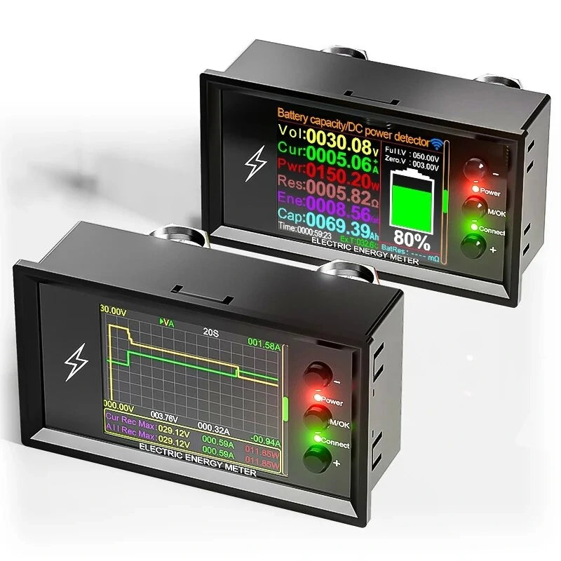 ATORCH DT20 WiFi DC Meter Lithium Battery Tester 420V 30A-600A Bidirectional Ammeter