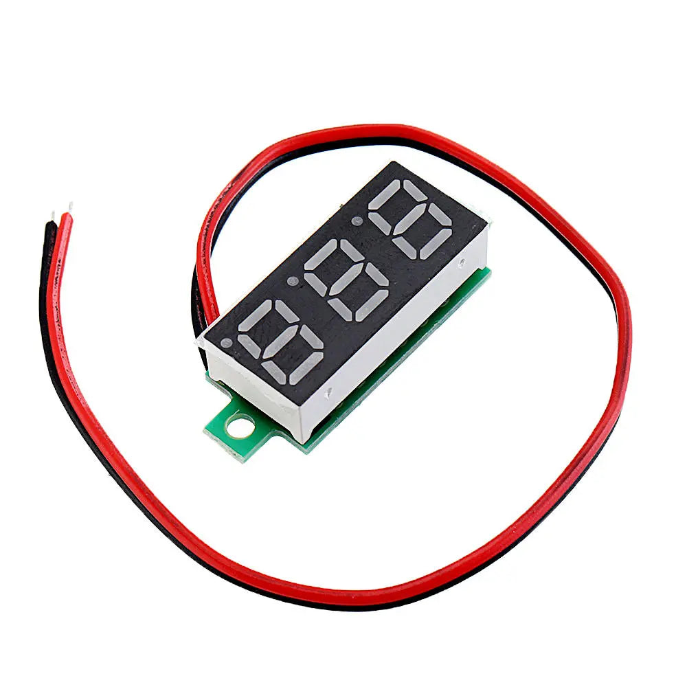 10pcs 0.28 Green Digital Voltmeter, Two-wire 2.5-30V DC Adjustable Voltage Display