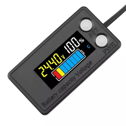 Waterproof LCD Battery Capacity Indicator Voltmeter for Car & Motorcycle (DC7-100V)