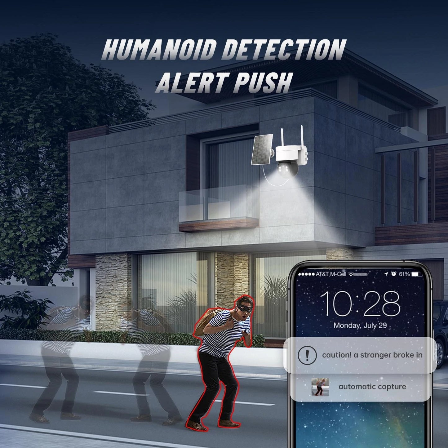 Solar-Powered TQ2 1080P PTZ WiFi Outdoor IP Camera with Night Vision & CCTV Surveillance