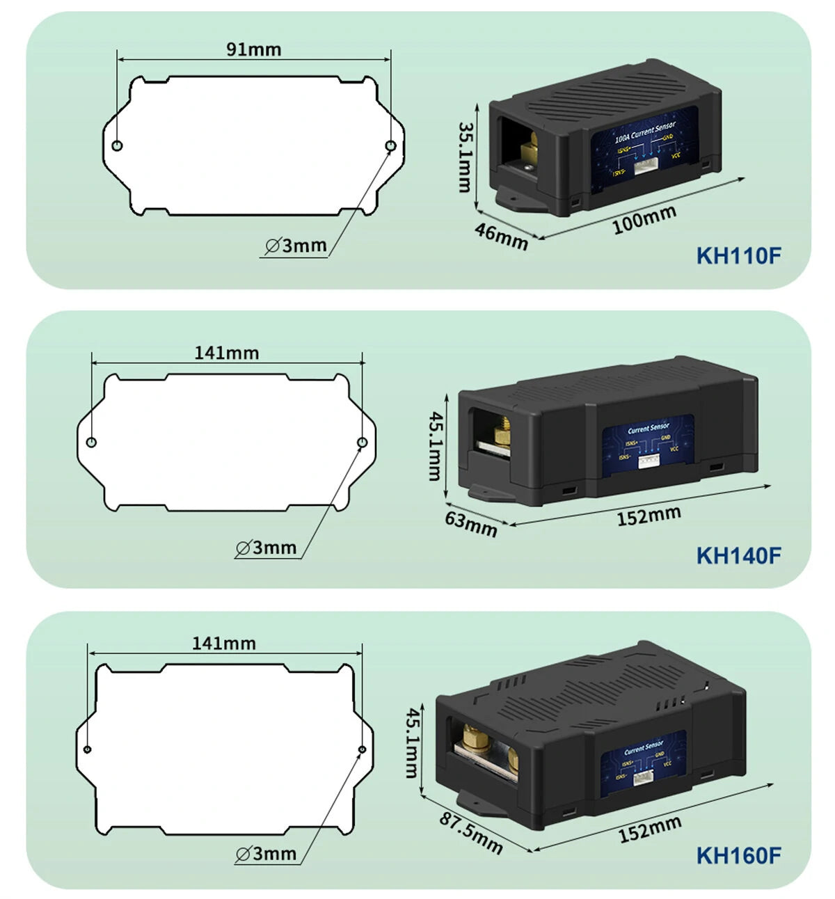 JUNCTEK Bluetooth Battery Monitor KH110F/KH140F/KH160F - Voltage & Current Tester, Capacity Indicator & VA Gauge