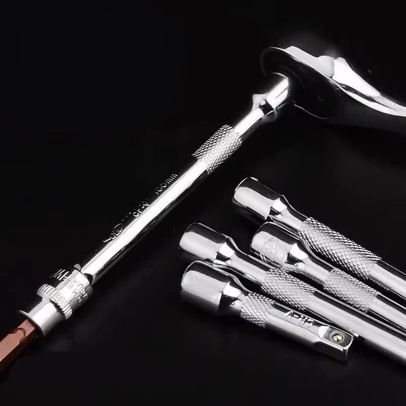 4PCS 1/4 Inch Extension Rod Set - Chrome Vanadium Steel, Quick Release Socket Wrench Tools (150mm, 100mm, 75mm, 50mm)