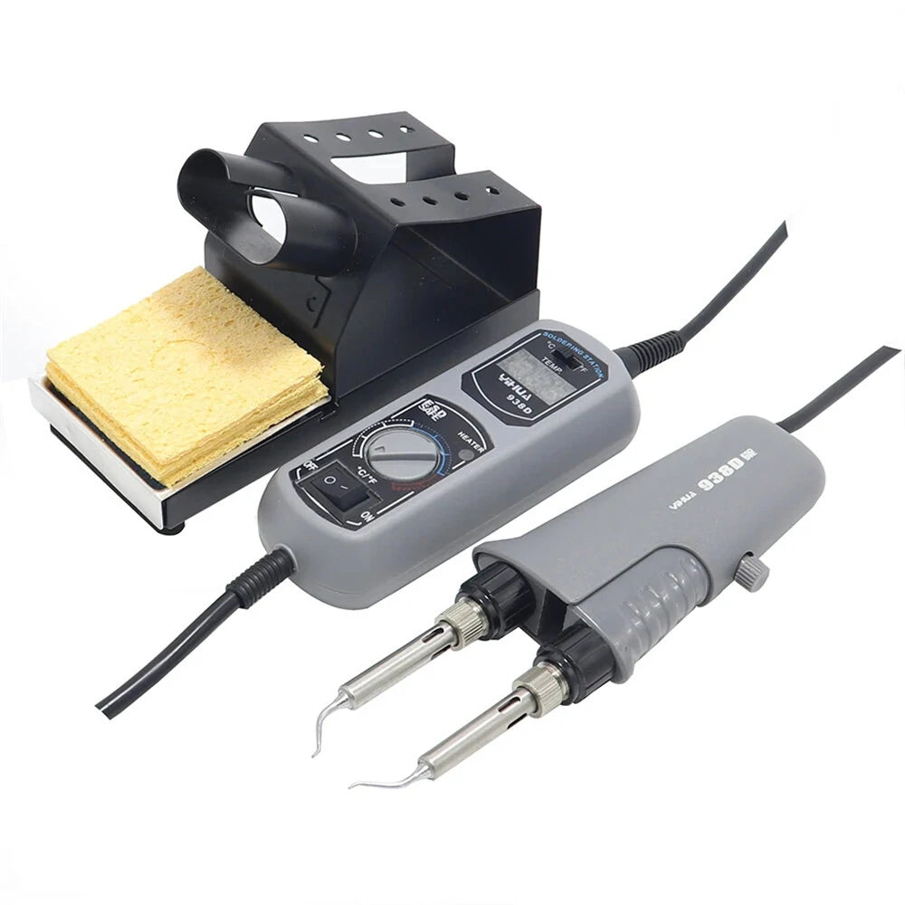 938D Portable Hot Tweezer Soldering Station - Quick Heat, Smart Sleep, Easy °F/°C Conversion with 2 B-type Tips & EU Plug