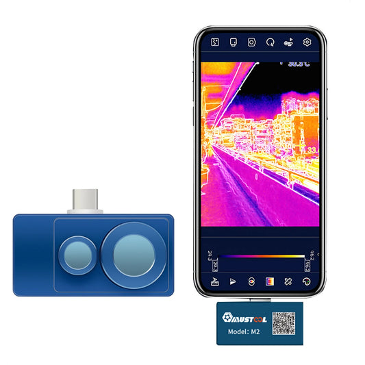 Mustool M2 Dual-Lens Thermal Camera 256x192 High-Resolution IR with Visual Camera for Android, 25Hz Refresh Rate, Compatible with Smartphones, Tablets, and PC
