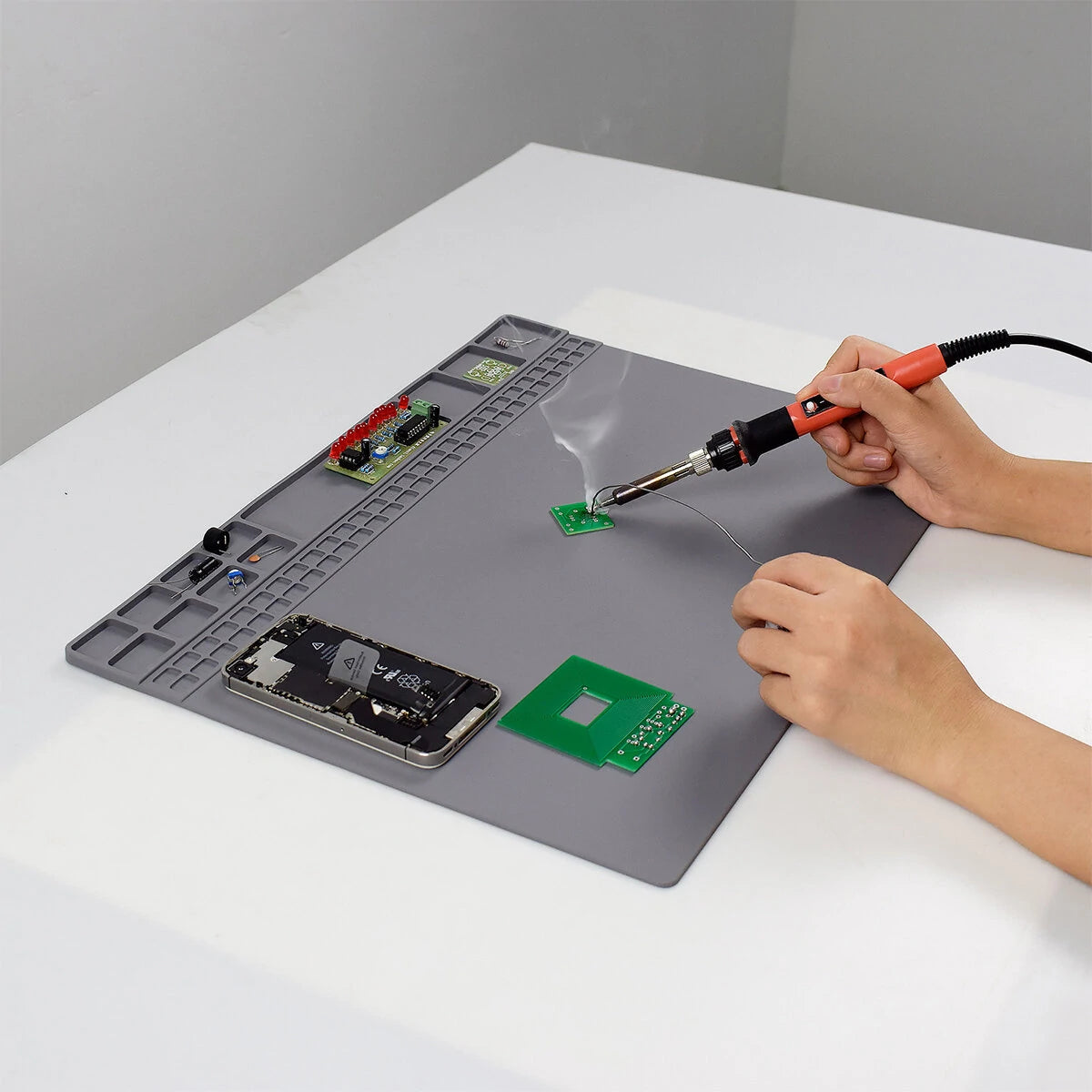 Magnetic Silicone Soldering Mat - High Temperature, Non-Slip, Patented Design