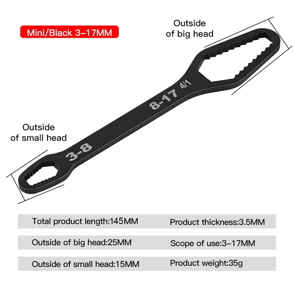 Universal Adjustable Double-head Torx Spanner Wrench 8-22mm Hand Tool for Auto Repair