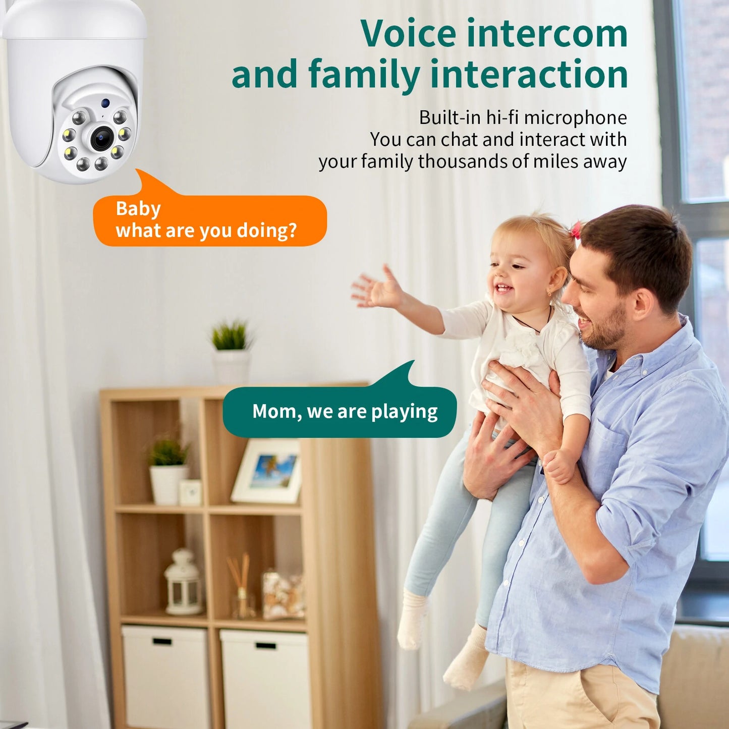 WIFI PTZ 1080P HD 2MP Camera: 360° Panoramic Surveillance with Two-Way Audio