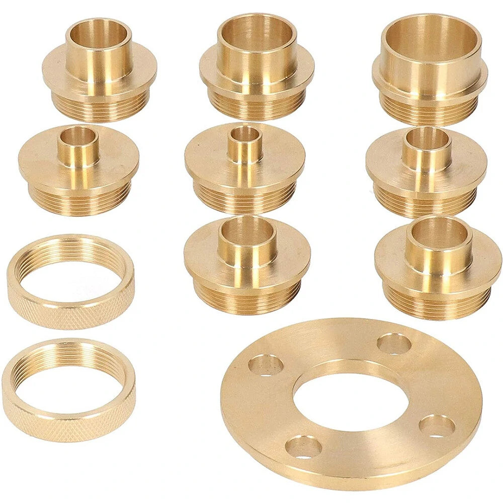 11-Piece Brass Router Template Bushing Guide Set for Porter Cable Routers - Precise, Durable, Easy Storage