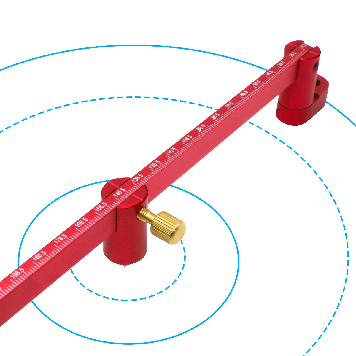 Aluminum Adjustable Circle Ruler 300mm - Precise Center Finder for Woodworking & Crafts