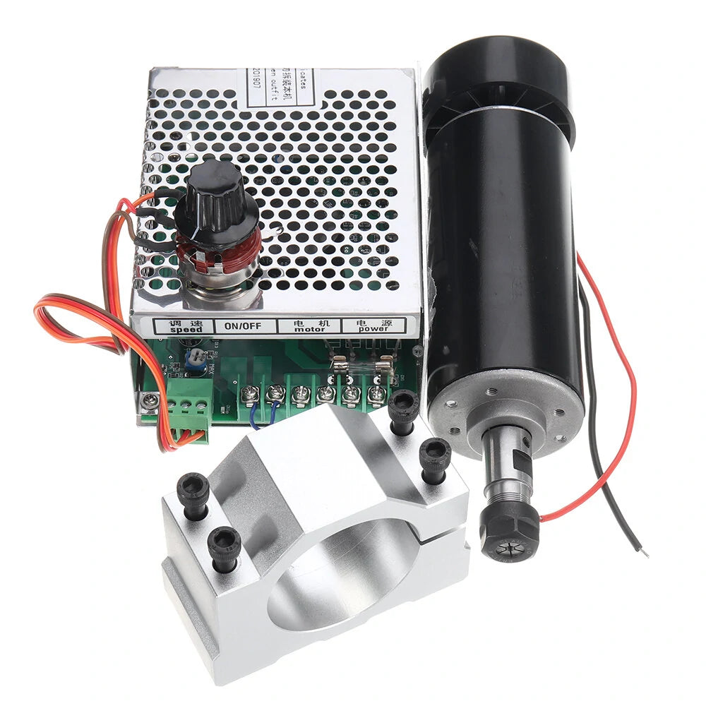 Machifit 500W CNC Spindle Motor Kit: ER11 Chuck, 52mm Clamps, Speed Governor & Power Supply