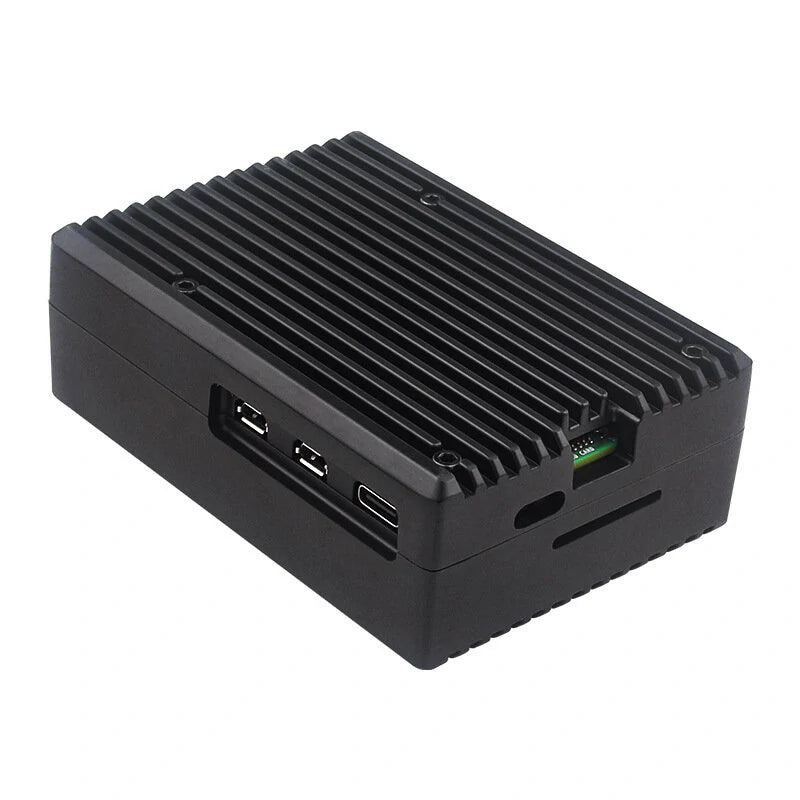 Aluminum Alloy Raspberry Pi 5 Passive Cooling Case with Heat Dissipation Stripes