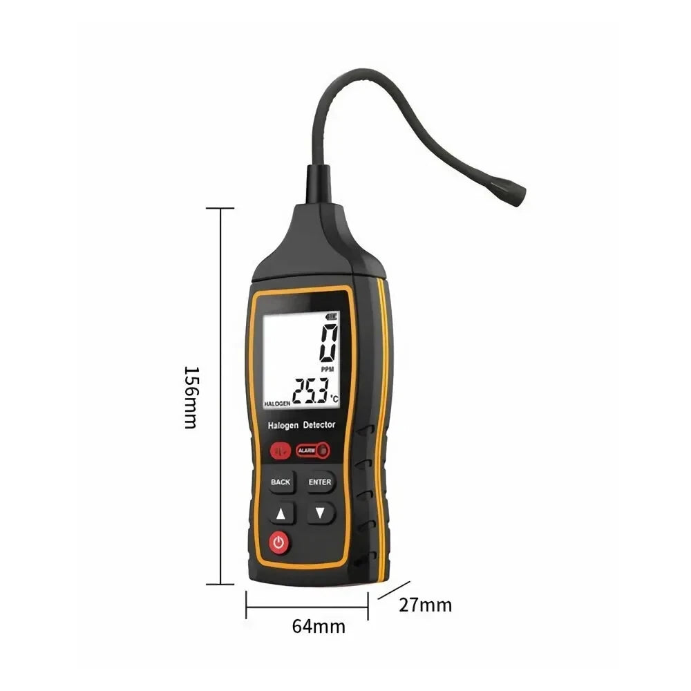 SNDWAY SW-743A Halogen Leak Detector with LCD Display for Car AC Refrigerants – 1PPM Sensitivity, Quick Response, Adjustable Alarm