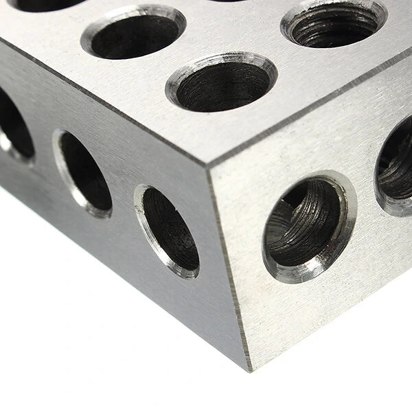 Machifit Precision Clamping Blocks - 2pcs 25x50x75mm, 23-Hole Parallel Pads, 0.005mm Accuracy