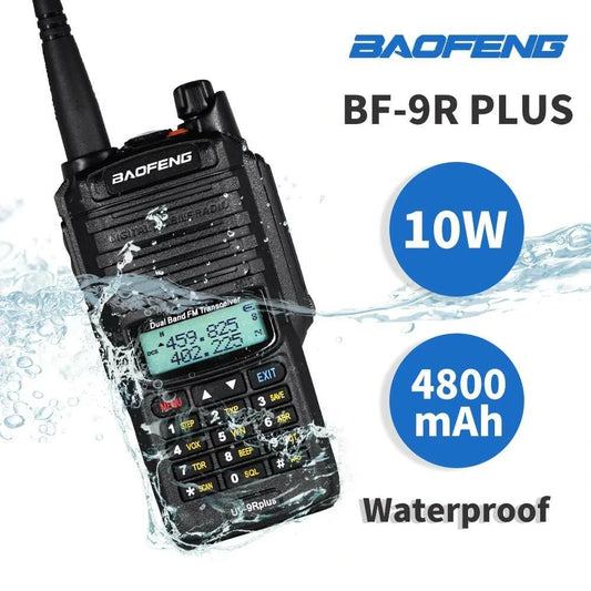 Baofeng UV-9R Plus 10W Waterproof Dual Band Walkie Talkie Ham Radio, 20KM Portable Hunting HF Transceiver