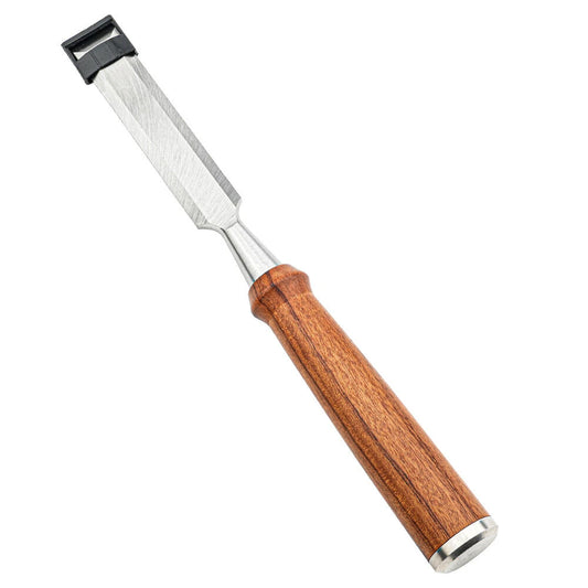 African Rosewood Handle 20mm Flat Woodworking Chisel - Chrome Vanadium Steel for Carving