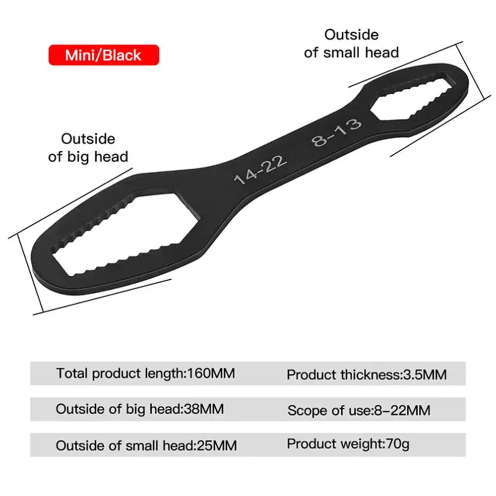 Universal Adjustable Double-head Torx Spanner Wrench 8-22mm Hand Tool for Auto Repair