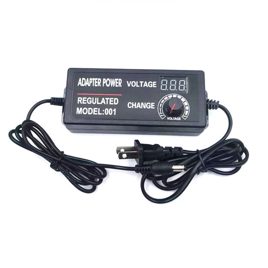 Adjustable 9-24V 2A Voltage Adapter with Clear Display - Universal 100-240V Input, High Efficiency for Worldwide Devices