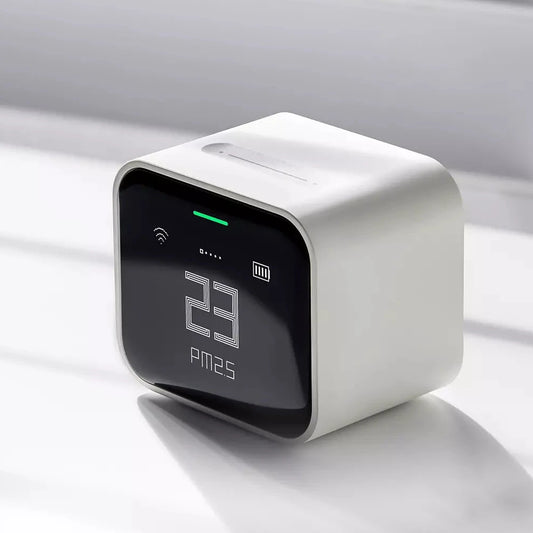 5-in-1 WiFi Air Quality Detector: PM2.5/PM10/CO2/Temperature/Humidity Monitor with Bluetooth Gateway & USB Charging